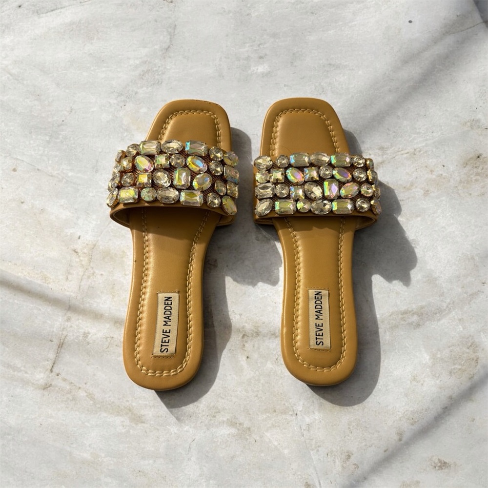 Steve Madden Gold Embellished Sandals